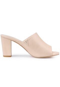 Slip On Block Heel Slide Sandals