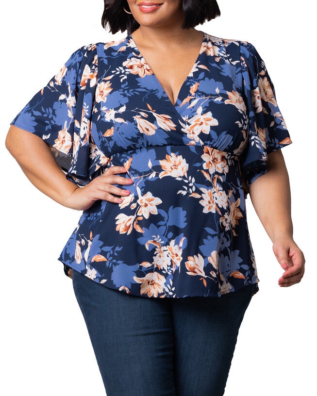 Seaside Serenade Top, BLUE BLOSSOM BLISS / Navy, alternate image number 2