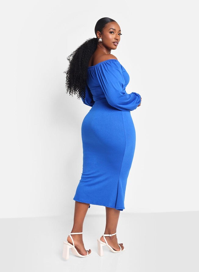 LILAH MERMAID MIDI BODYCON SKIRT, Royal Blue / Royal Blue, alternate image number null