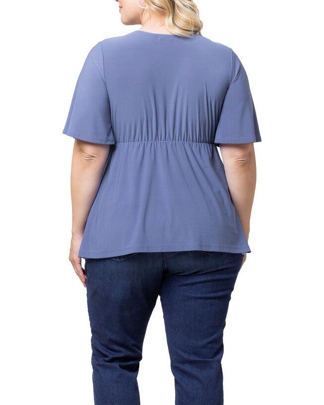 Abby Twist Front Top, SLATE BLUE / Dusty Blue, alternate image number 1