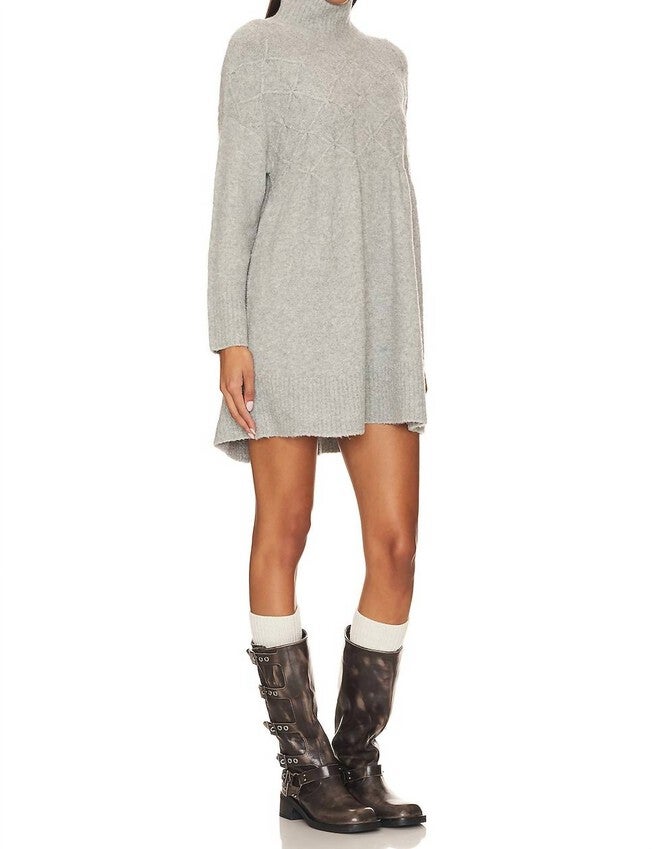JACI SWEATER DRESS IN HEATHER GREY, , alternate image number 3
