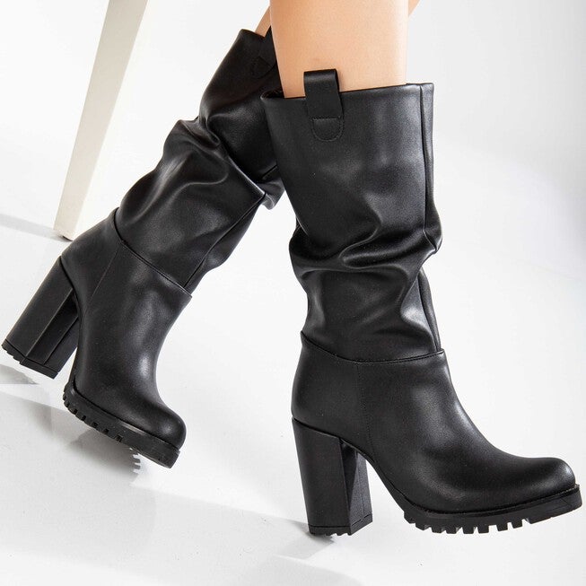 ANAIS - BLACK SLOUCH PLATFORM BOOTS, BLACK / Black, alternate image number 2