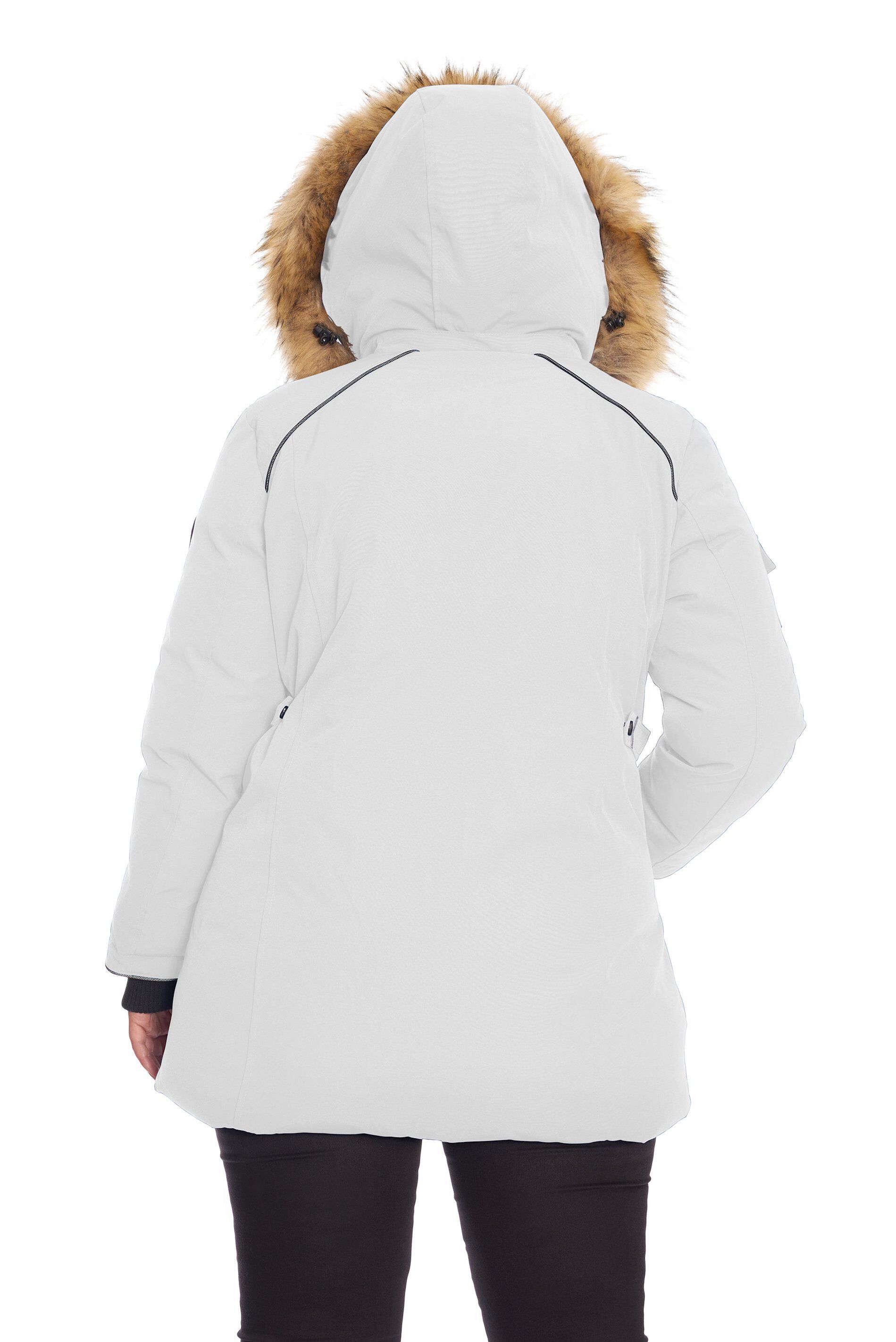 GLACIER | Vegan Down Recycled Parka Winter Jacket, White / White, alternate image number 3