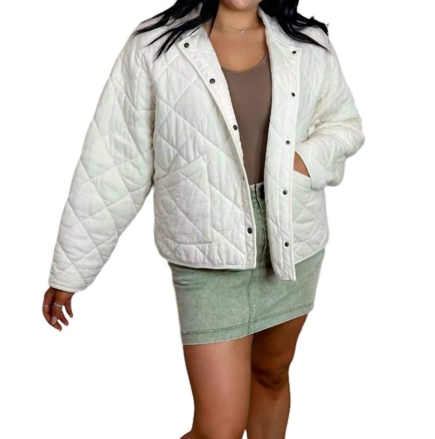 MAYA QUILTED BOYFRIEND JACKET, Cream / Cream, hi-res image number 0