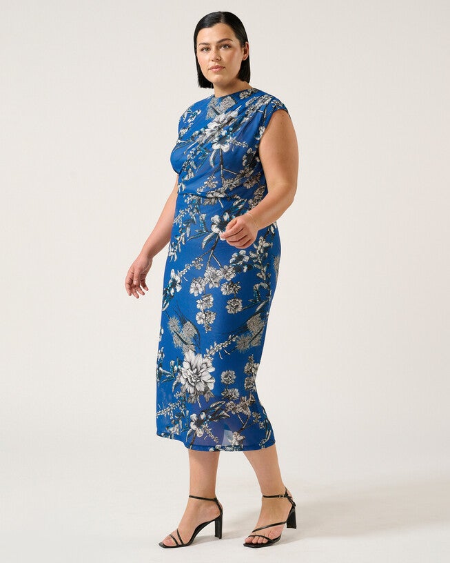 Elysium Dress, Print / Royal Blue, alternate image number null