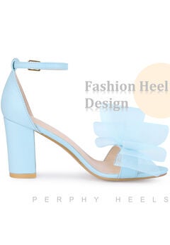 Bow Tie Ankle Strap Chunky High Heels Sandals