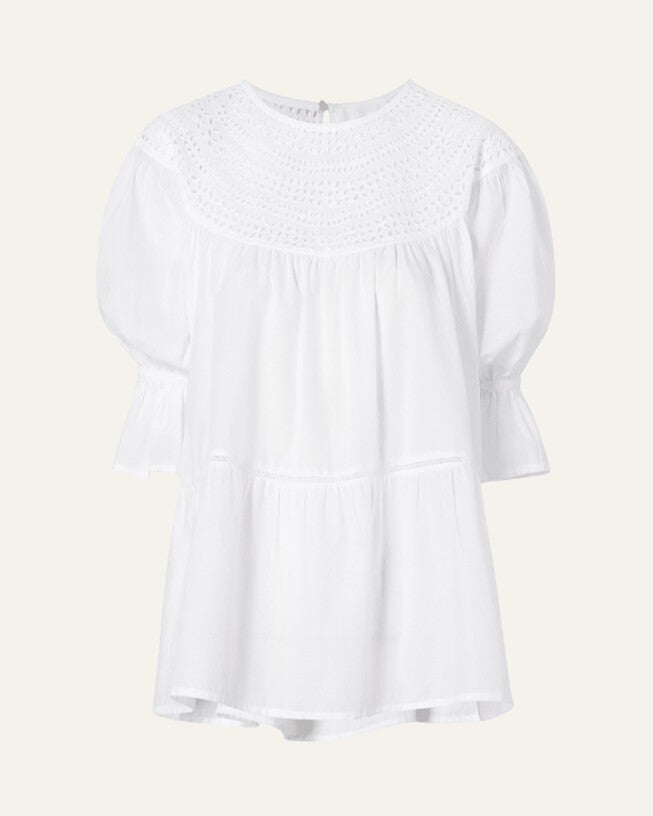 Sol Eyelet Top, White / White, hi-res image number 0