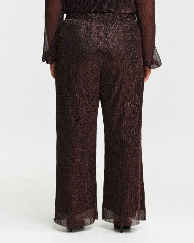 Camille Pink and Black Metallic Wide Leg Pant, PinkBlack / Black, alternate image number null