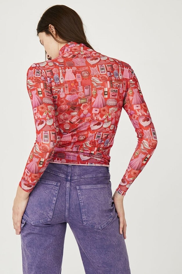 LILLIAN TURTLENECK, PINK THINGS / Pink, alternate image number 3