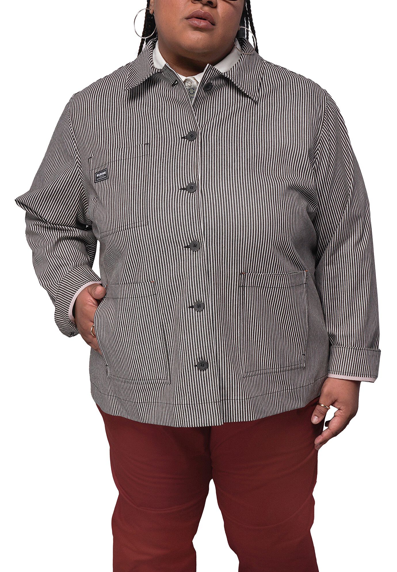 The Essential Railroad Stripe Utility Jacket, MOCHAWHITE / Brown, hi-res image number 0