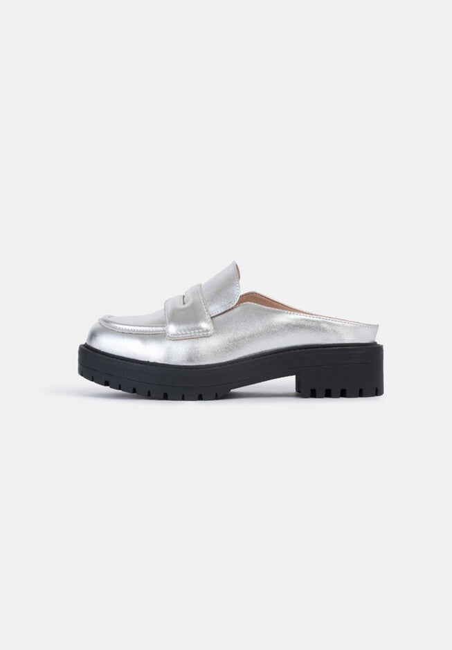 Alex Lug Loafer Mule, Metallic Silver / Brown, alternate image number 1