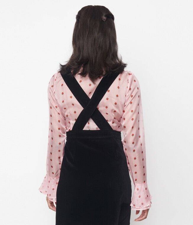 Smak Parlour Pink & Strawberries Stripe Ruffle Blouse, , alternate image number 4