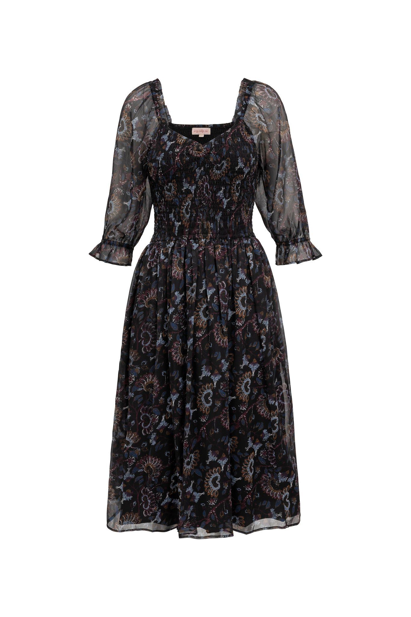 Maddison Dress, Enchanted Floral / Black, alternate image number 5