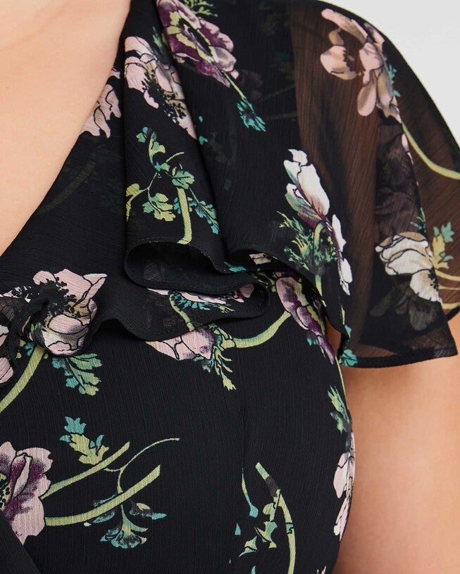 Climbing Rose Black Mini Dress, BLACKROSE / Black, alternate image number null