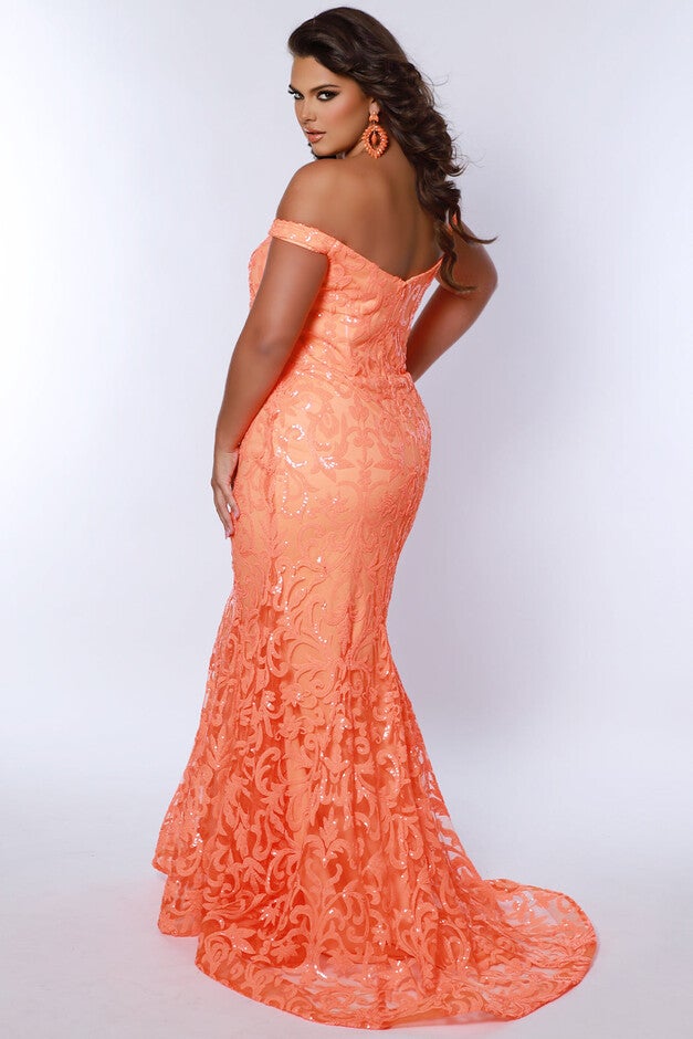 HIGH CLASS FITTED GOWN, Tangelo / Orange, alternate image number null