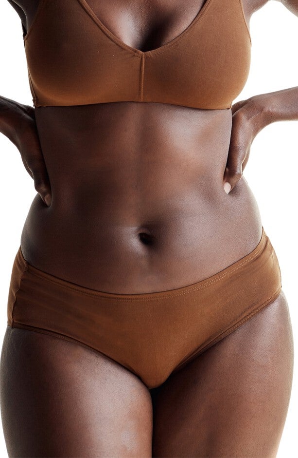 Mid-Rise Ultra Soft Sustainable Briefs, Deep Nude / Brown, hi-res image number 0