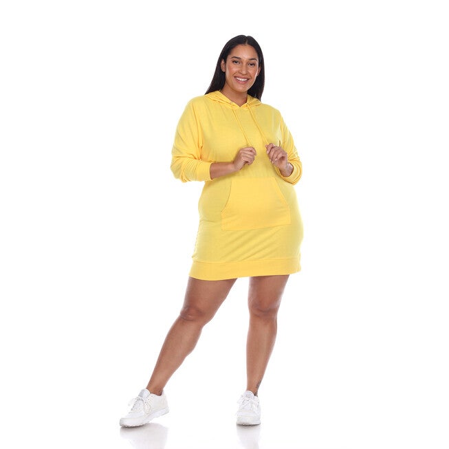Hoodie Sweatshirt Dress, Yellow / Yellow, hi-res image number null
