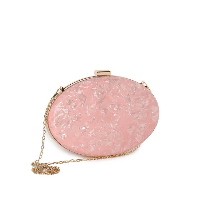 Haute Sauce Women's Marble Oval Clutch Bag, Pink / Pink, alternate image number 3