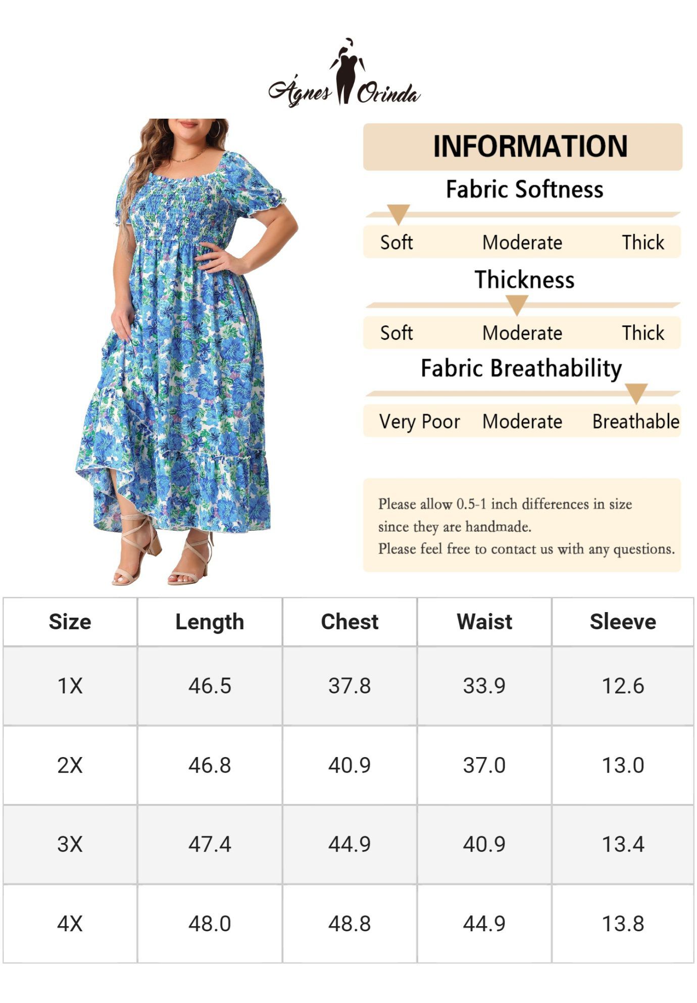 Short Sleeve Shirred Square Neck Floral Maxi Dress, Blue / Light Blue, alternate image number 1