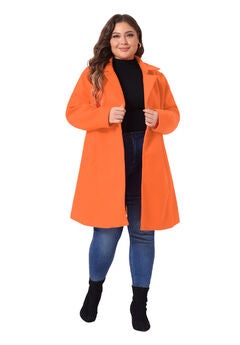 WINTER NOTCHED LAPEL SINGLE BREASTED LONG COAT