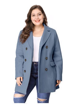 NOTCHED LAPEL DOUBLE BREASTED COAT