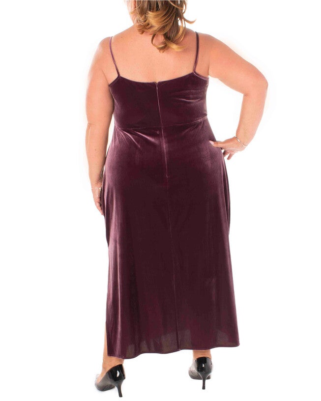 SOLID STRETCH VELVET BODICE LINED DRESS, , alternate image number 6