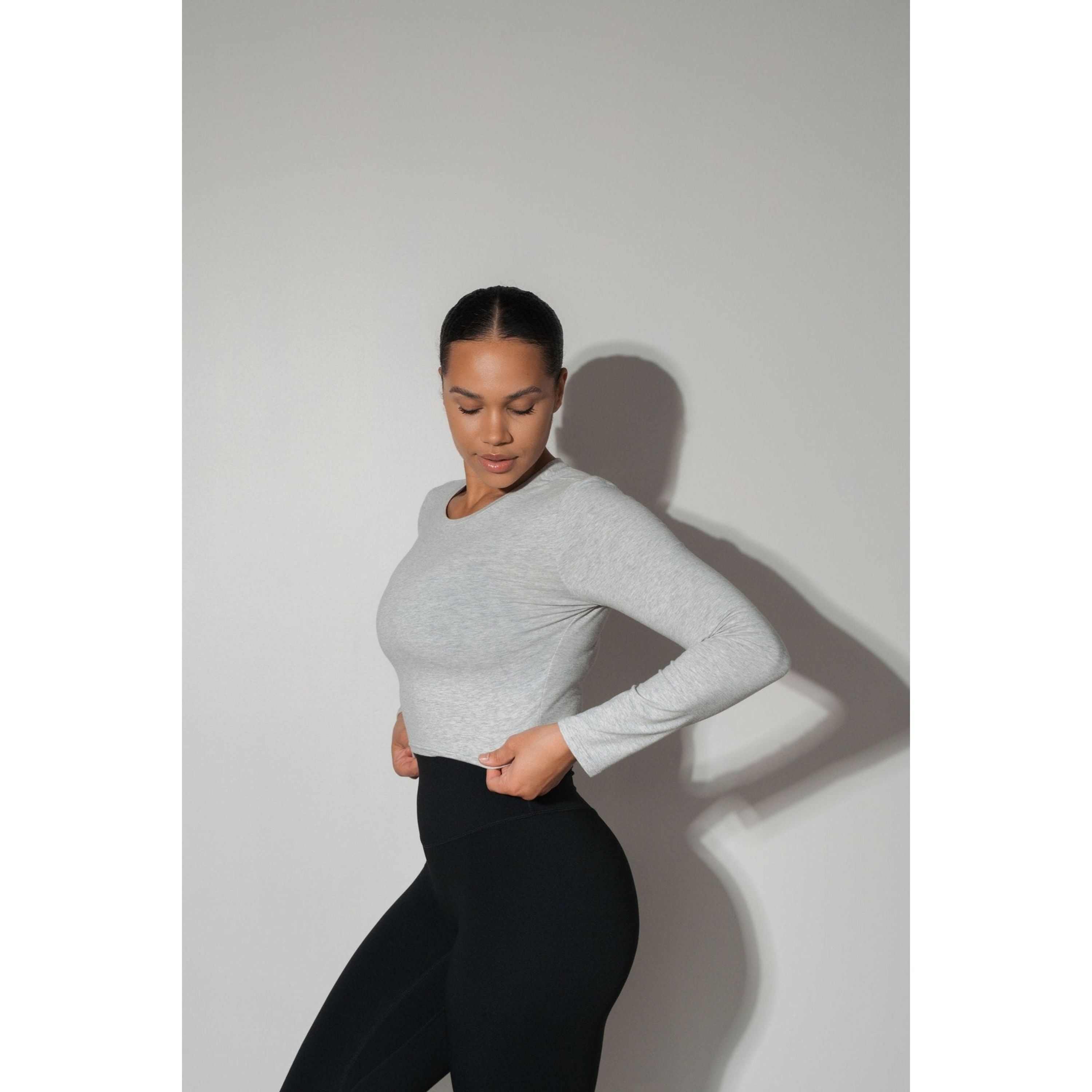 Basis Long Sleeve, Heather Grey / Cool Gray, alternate image number 1