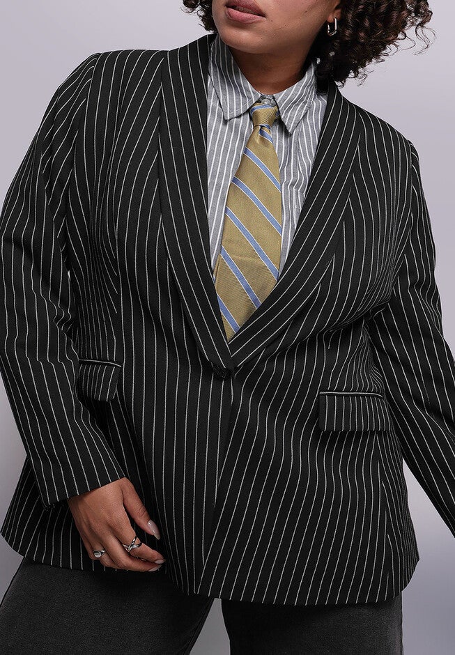 The Empower Pinstripe Tux Blazer, BLACKSTONE / Black, hi-res image number 0