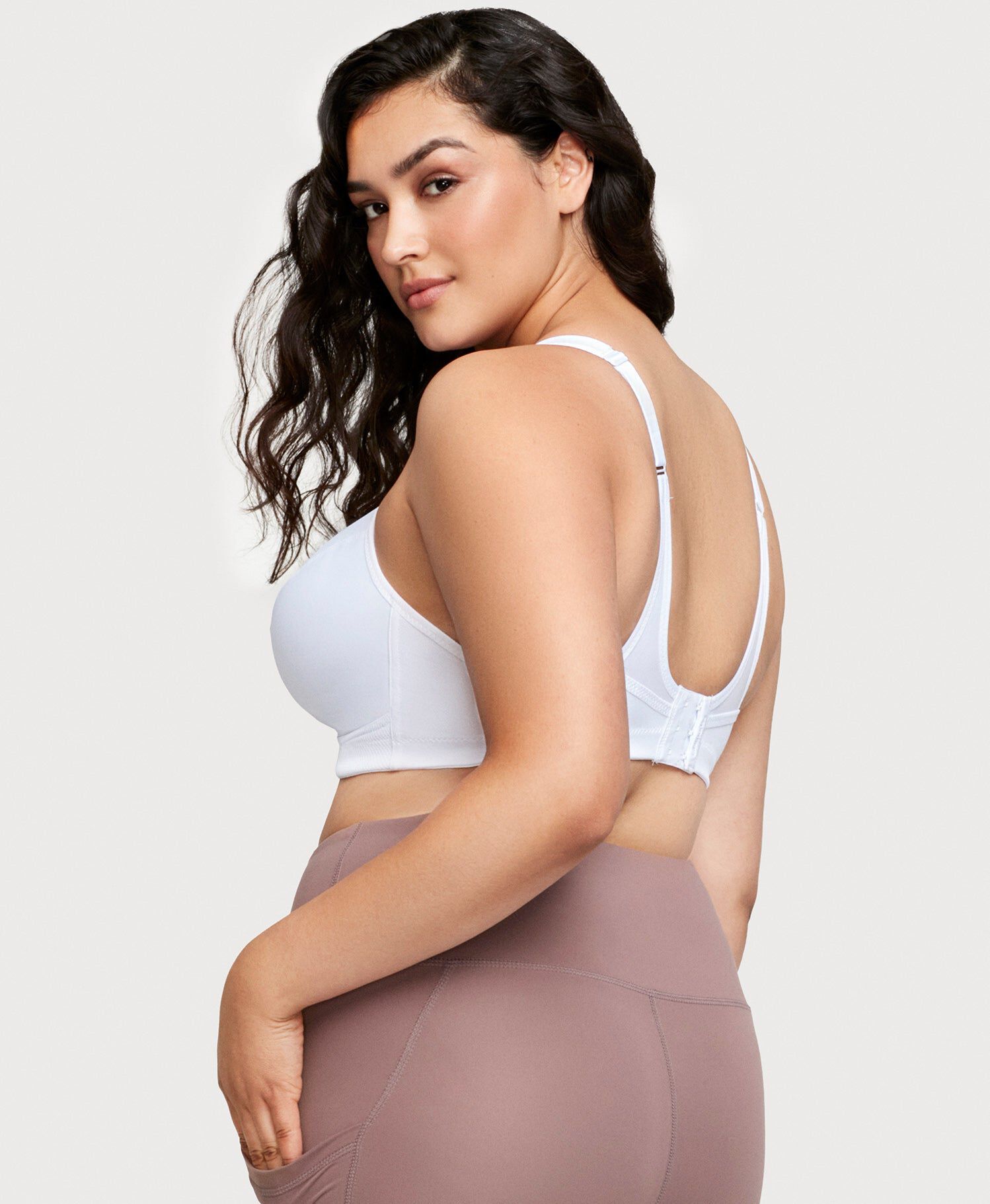 No-Bounce Camisole Sports Bra, White / White, alternate image number 1