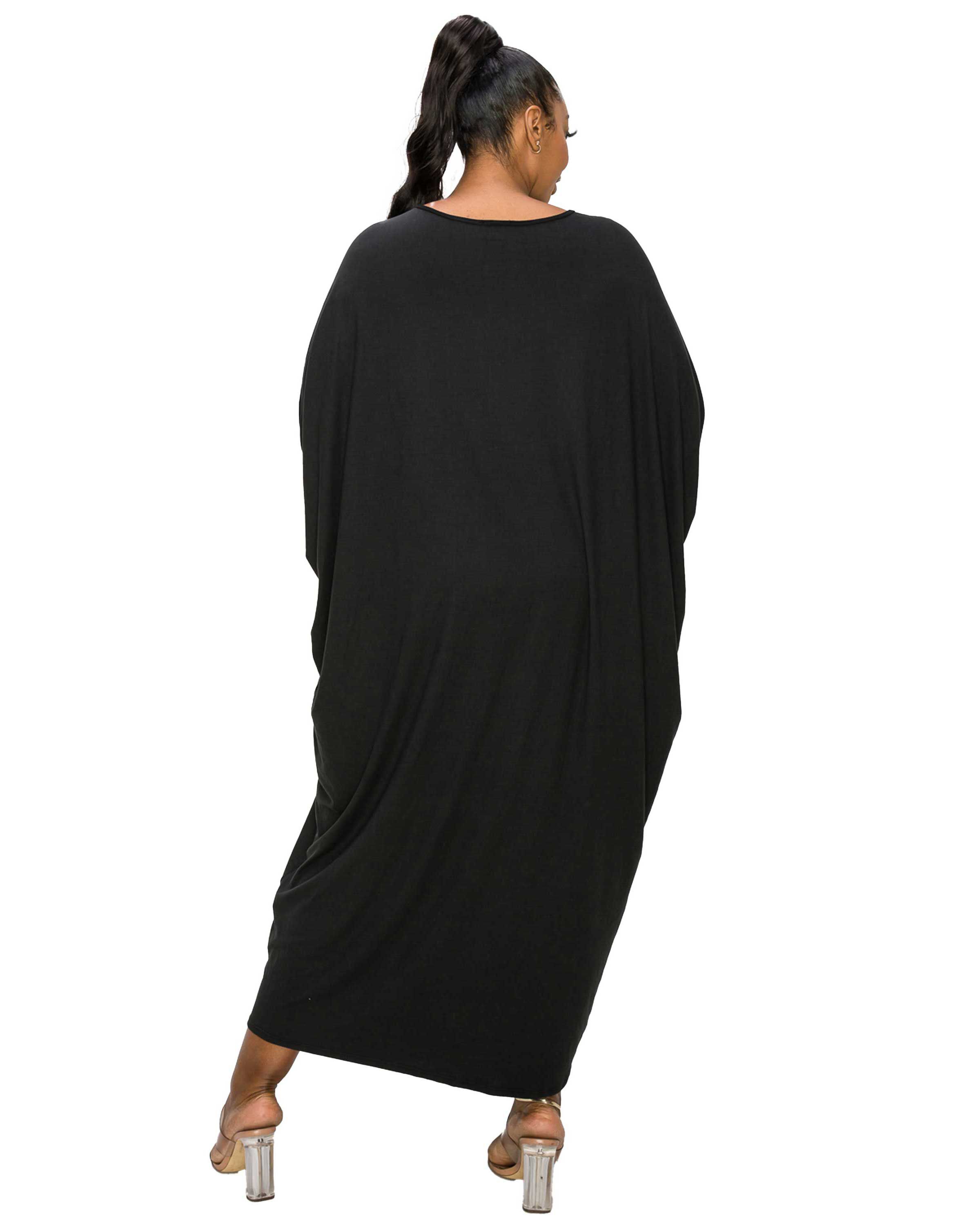 Sasha Kaftan Dress, Black / Black, alternate image number 2