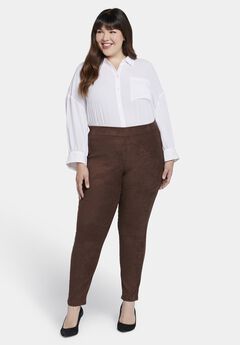 Basic Legging Pants  In Stretch Faux Suede