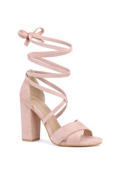 Strappy Chunky Heels Lace Up Sandals
