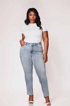 Denim High Rise Straight Jeans in 30" Inseam
