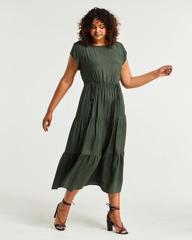 Lana Dress, Olive / Hunter Green, alternate image number 3