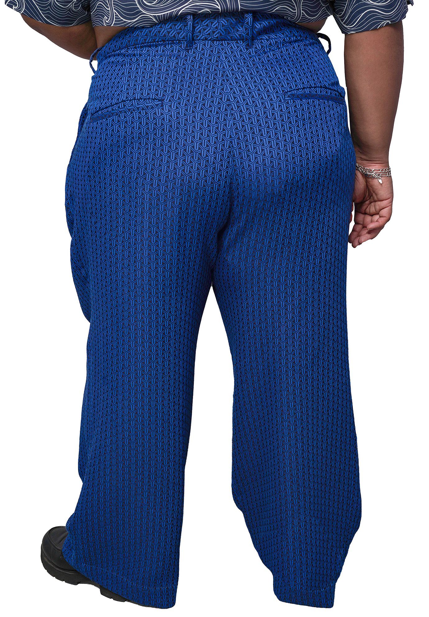 The Empower Jacquard Wide Leg Trouser, COBALT BLUE / Cobalt, alternate image number 2