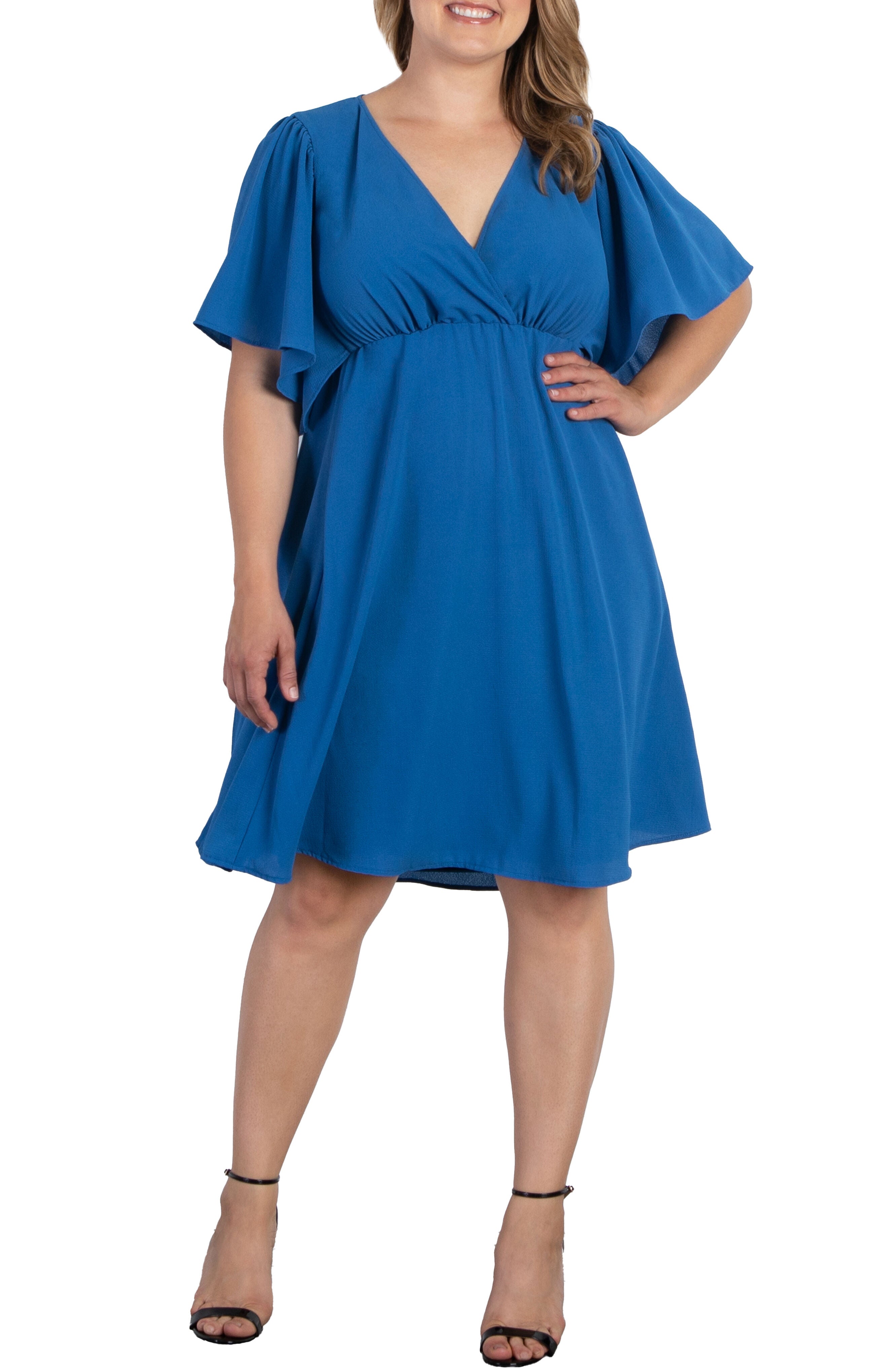 Florence Flutter Sleeve Dress, PACIFIC BLUE / Azure Blue, hi-res image number 0