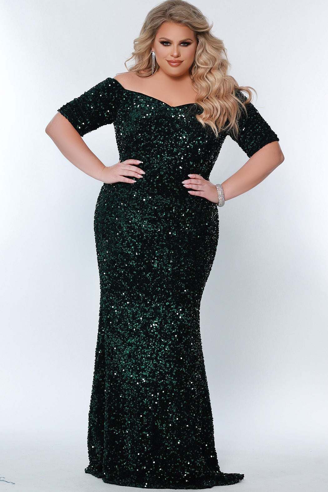 SPARK EVENING GOWN, Forest / Forest Green, hi-res image number 0