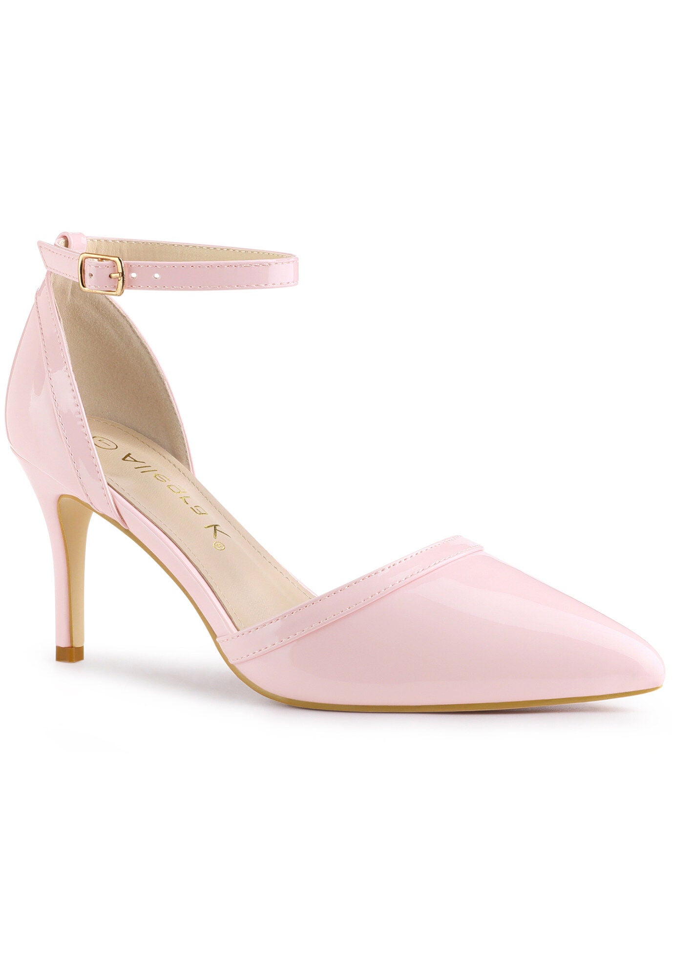 Pointed Toe Stiletto High Heel Pumps Evening Dress Shoes, Pink / Pink, hi-res image number 0