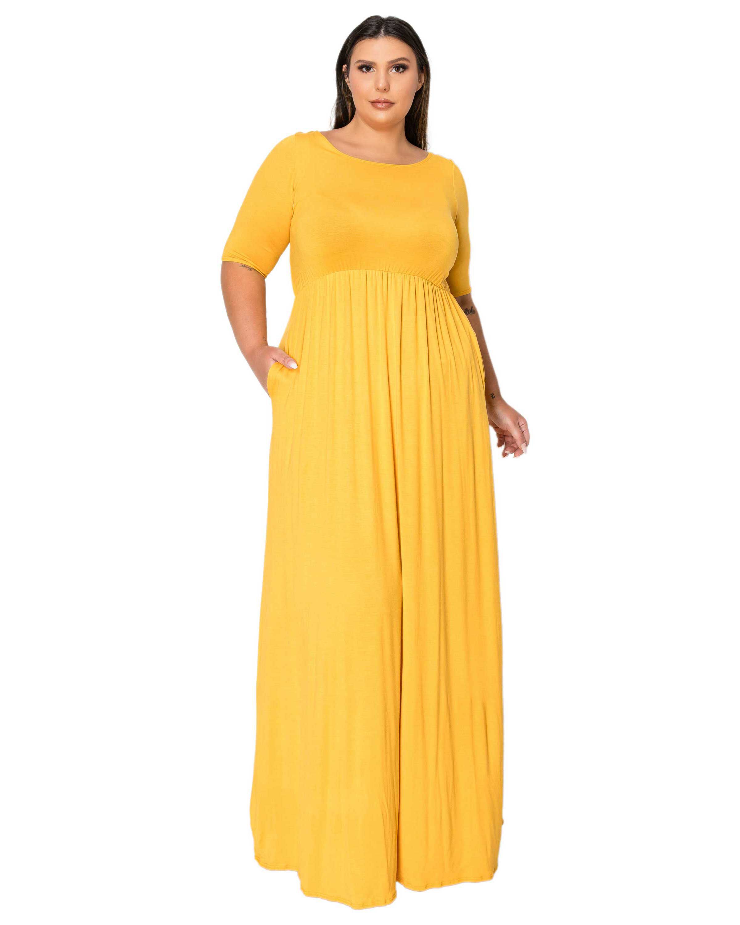 Eva Pocket Maxi Dress, Mustard / Mustard, hi-res image number 0