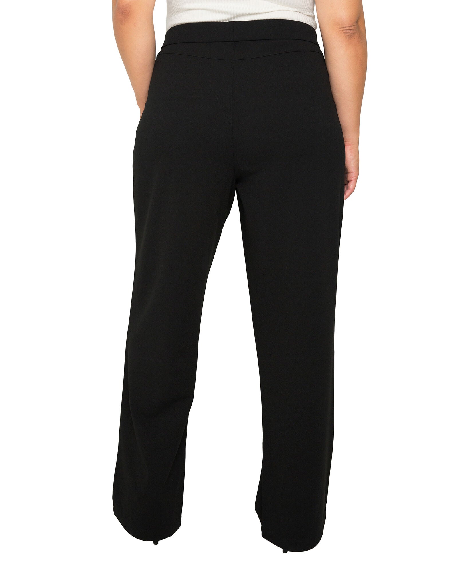 Plus Size Mona High Waist Stretch Crepe Pants, Black / Black, alternate image number 4