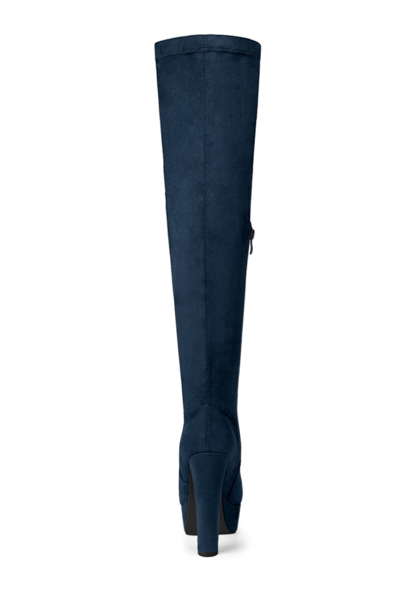 PLATFORM BLOCK HEEL OVER KNEE HIGH BOOTS, Navy Blue / Navy, alternate image number 3