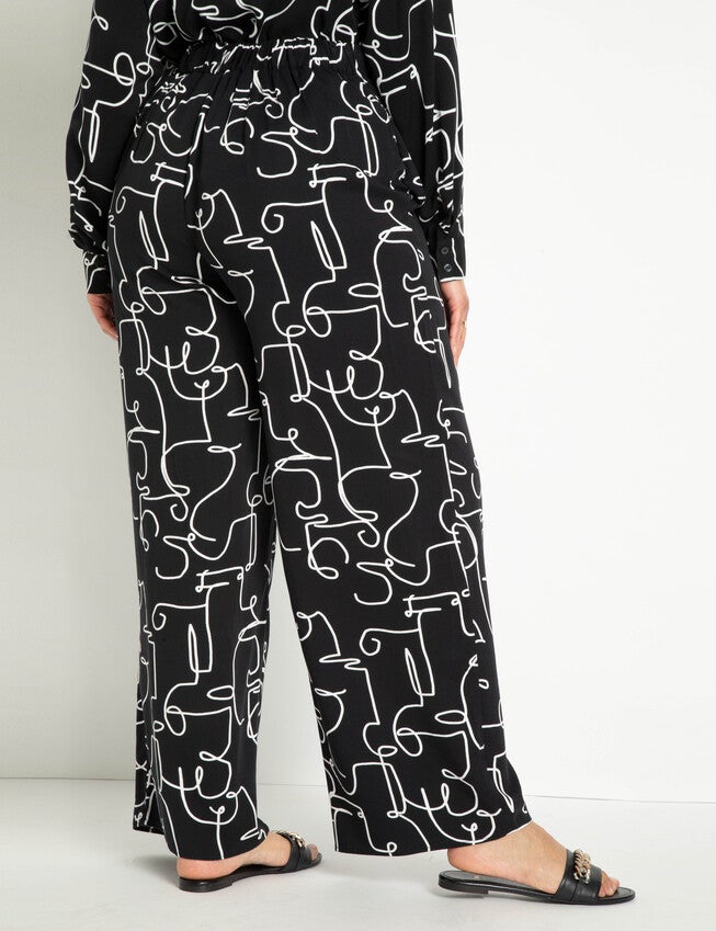 Printed Wide Leg Pant, , alternate image number null