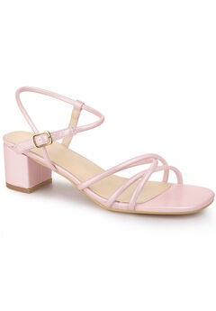 Strappy Heels Square Toe Slingback Chunky Heel Sandals