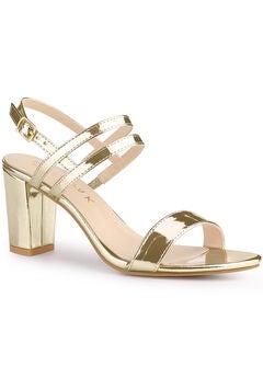 Slingback Block Heel Ankle Strap Sandal