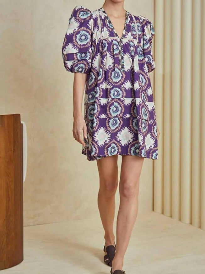 JENKINS DRESS IN LONDON RAIN PURPLE, London Rain Purple / Purple, hi-res image number 0