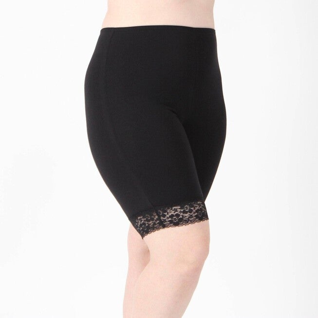 Lux Cotton Modal Anti Chafing Underwear Short 9 inches, Black / Black, alternate image number 1