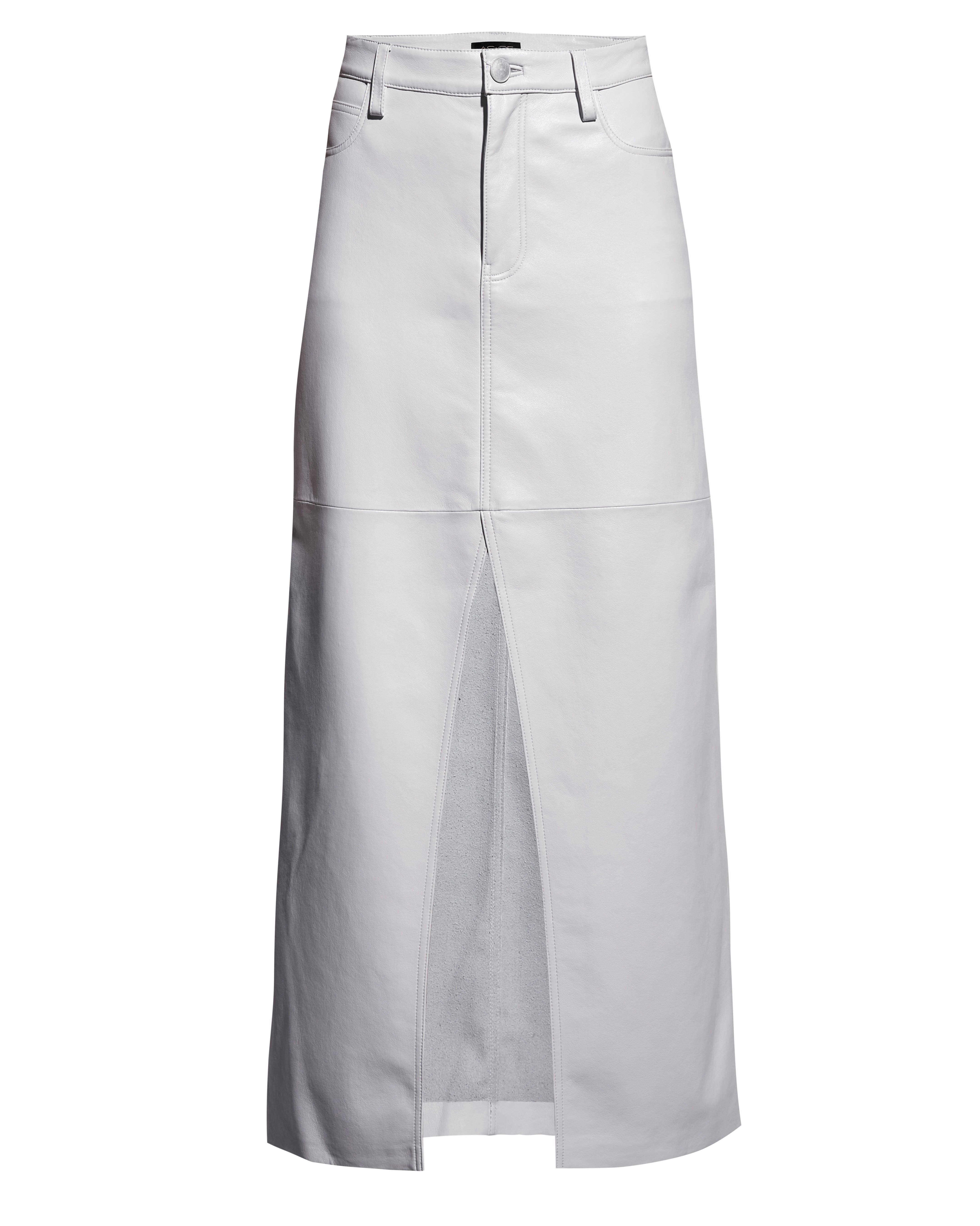 Imogen Recycled Leather Skirt, White / White, hi-res image number 0