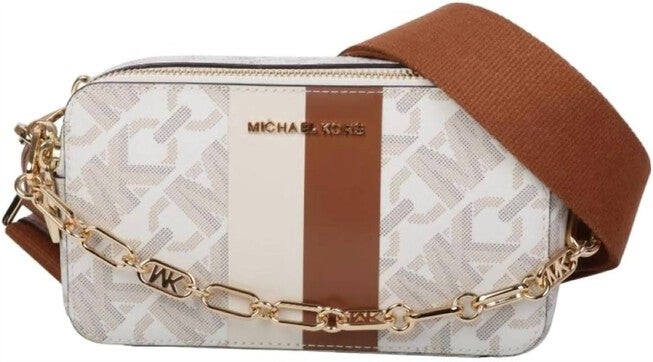 JET SET SMALL DOUBLE ZIP CAMERA CHAIN XBODY BAG, Vanilla Luggage / Beige, hi-res image number null