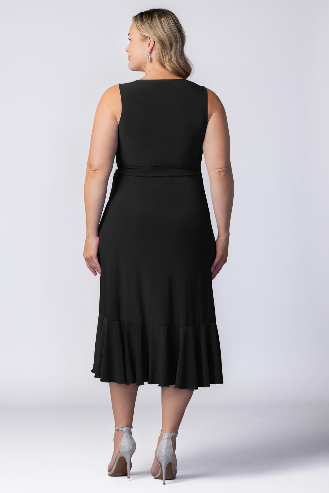 Laguna Sleeveless Wrap Dress, Black Noir / Black, alternate image number 1
