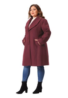 NOTCHED SHAWL COLLAR OUTERWEAR SINGLE BREASTED COAT